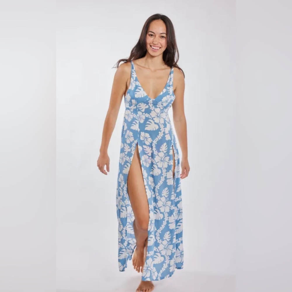 Benoa Swim Long Maile Dress in Blue Hawaii - Size Medium